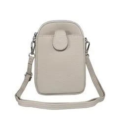 Stylish Mobile Phone Pouch Wallet Bag with Shoulder Strap (Gray)