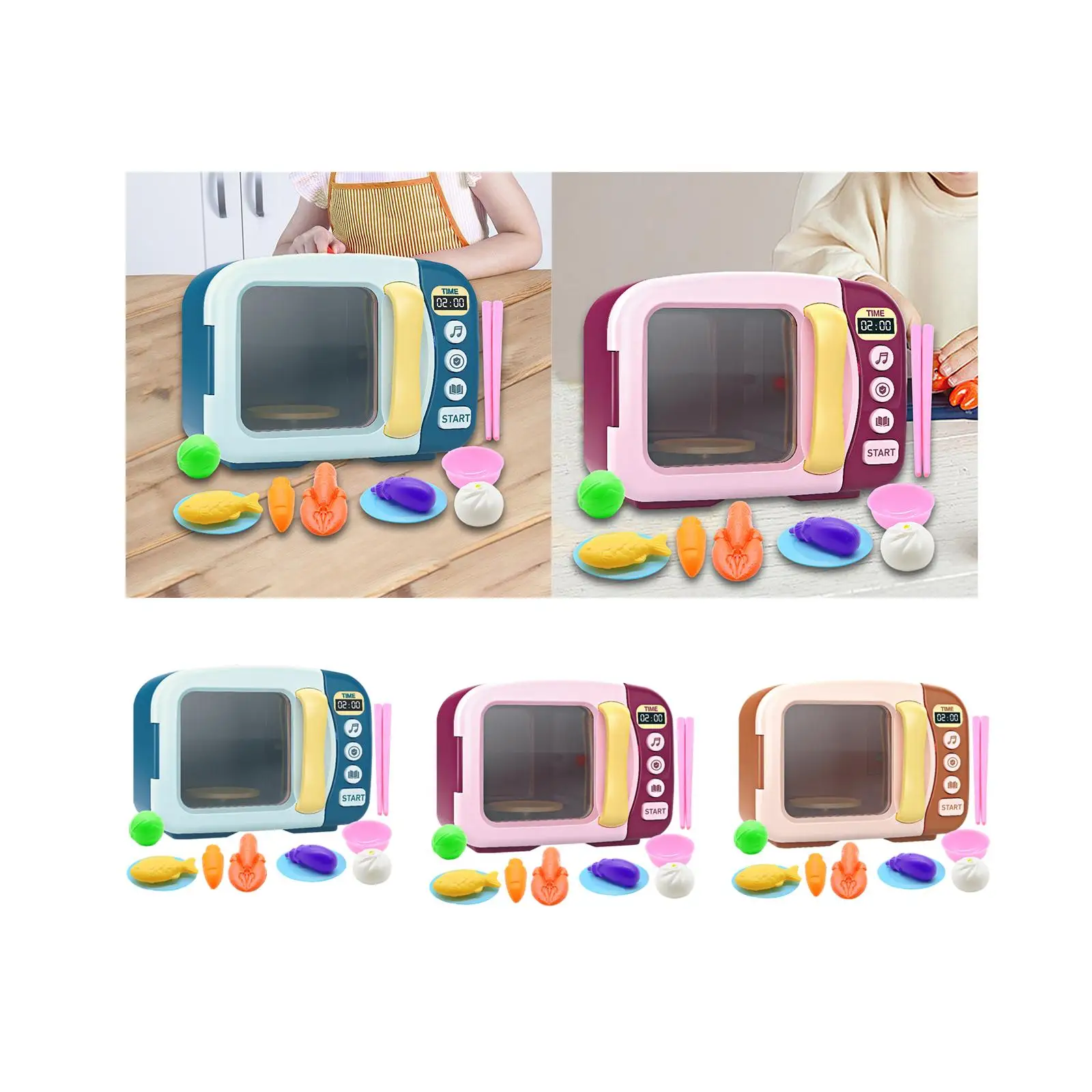 Kids Microwave Oven Toys Pretend Play Toy for Children Toddler Girls Boys