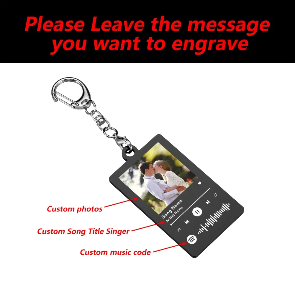 Keychain Custom Keychain With Music Keychain Customisable Spotify