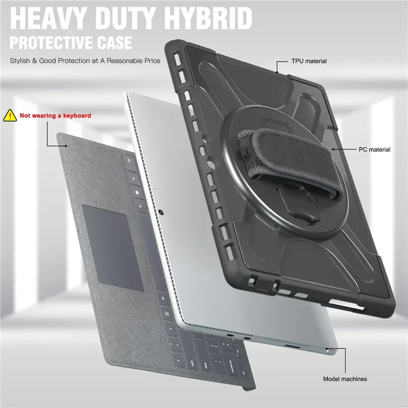 Capa de Tablet à Prova de Choque 360 Estojo Giratório para Microsoft Surface Pro 13 2023 12.3 go 3 - Imagem 6