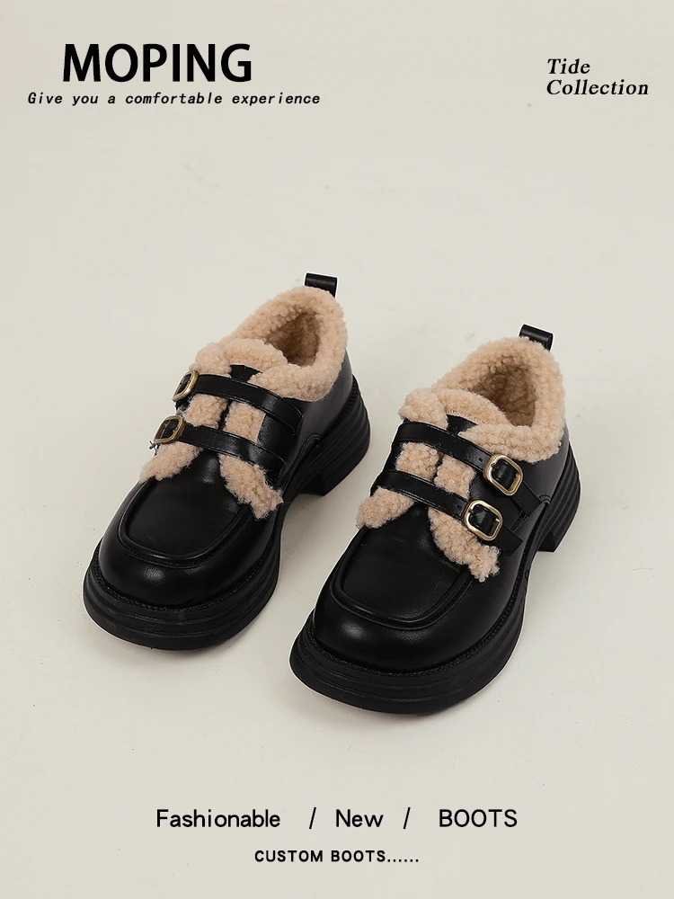 

Womens Loafers Shoes Casual Female Sneakers British Style Clogs Platform Oxfords Autumn Round Toe Slip-on Winter New Preppy Ret