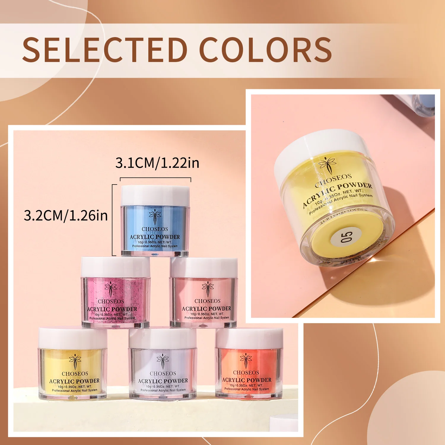 20 Color Acrylic Powder Set, Long-Lasting, Easy To Apply, Safe Nail Art For Beginners And Professionals 3
