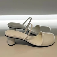 Summer Cover Toe Women Mules Slippers Elegant Slip On Singbacks Slides Ladies Outdoor Street Style Sandalias