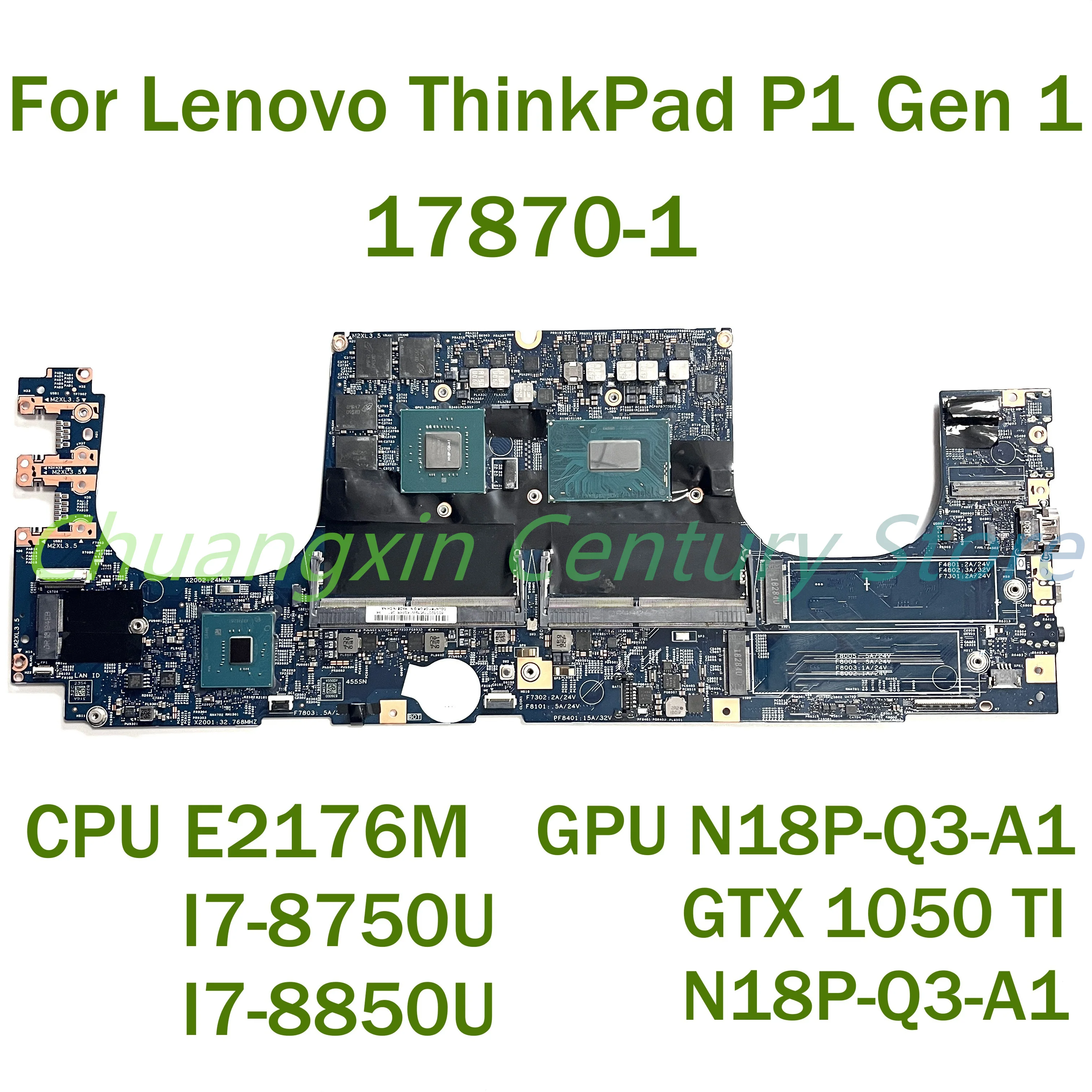 

For Lenovo ThinkPad P1 Gen 1 Laptop motherboard 17870-1 with With CPU E-2176M I7-8750U I7-8850U 100% Tested Fully Work