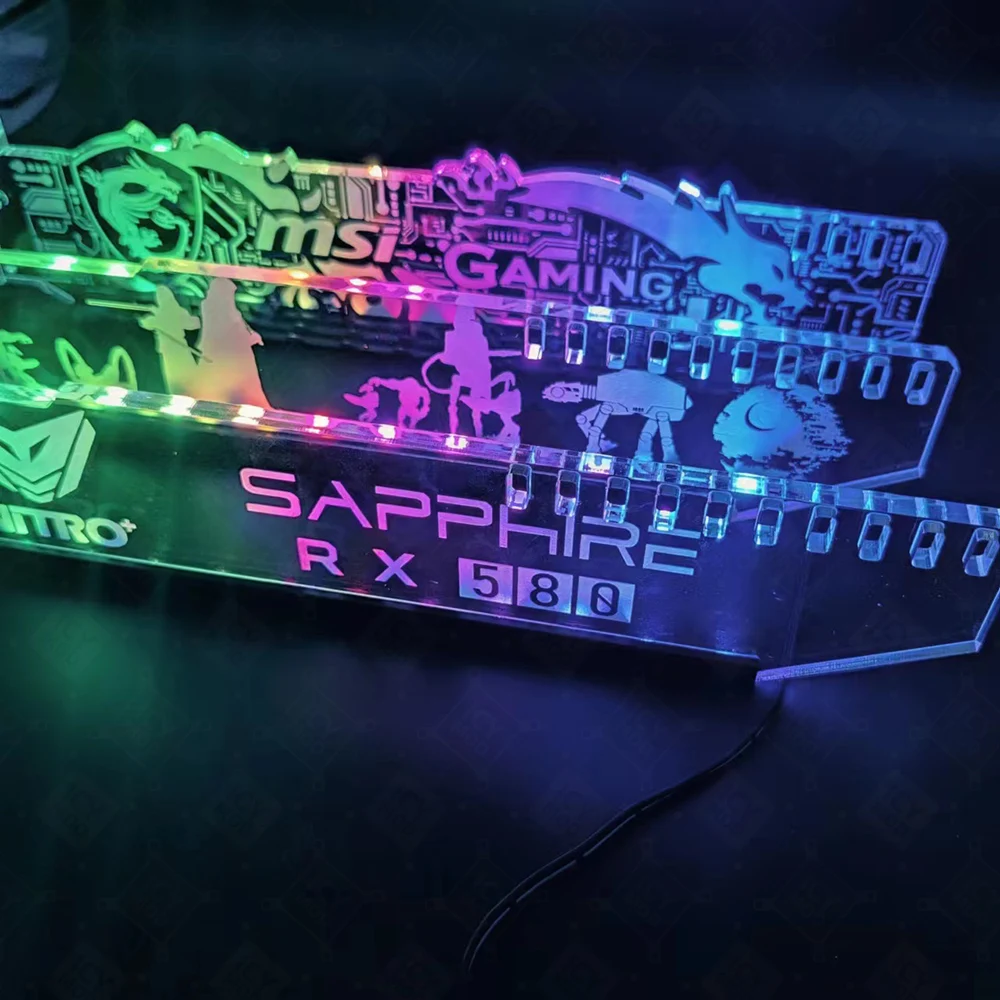 Customize RGB GPU Bracket Horizontal VGA Holder Customizable Video Card Support AURA 12V4PIN MOD Water Cooler 5V3Pin gpu holder bracket