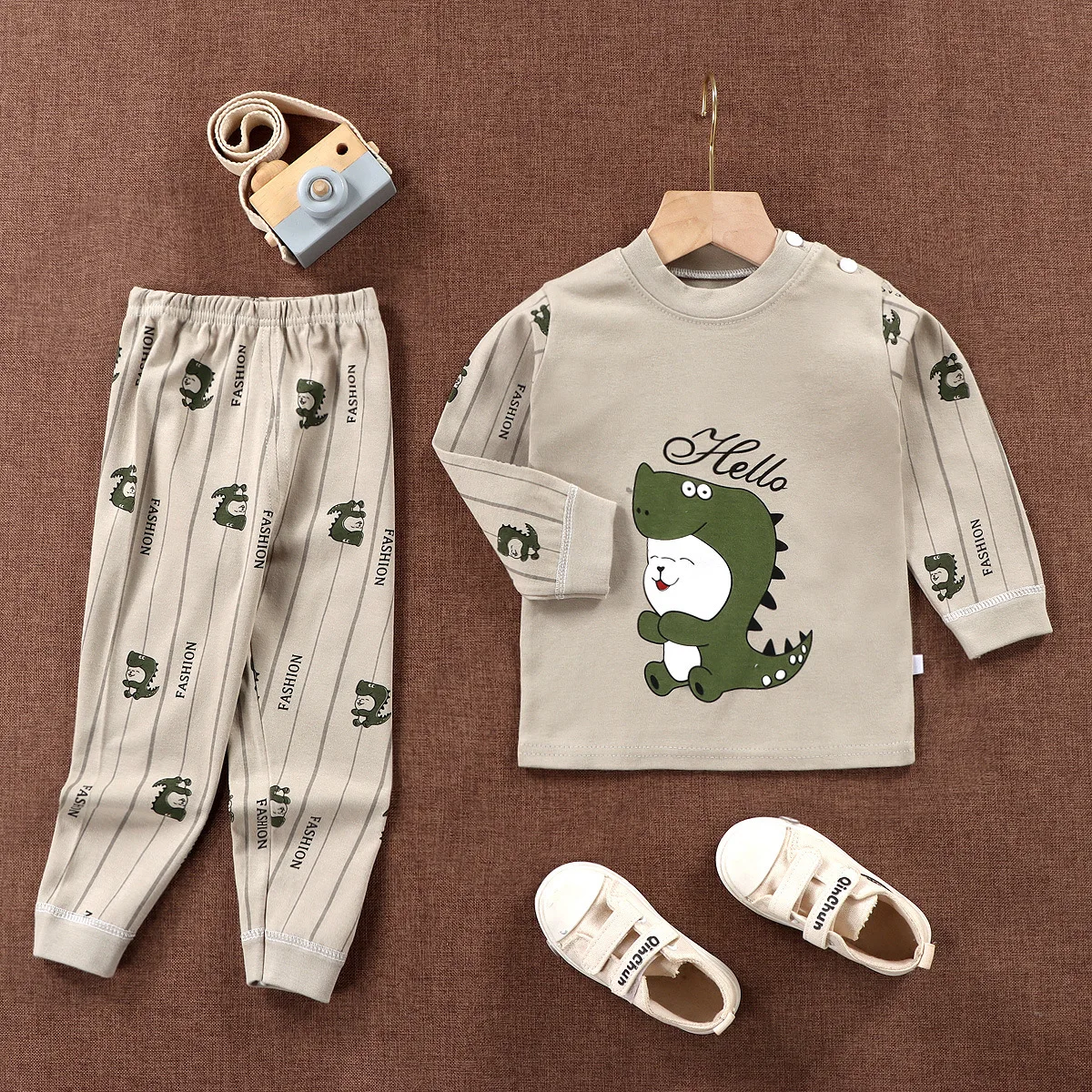 Kids Clothes Children Pajama Sets Home Sleepwear Cotton Children's Clothing Boy Girl Autumn winter T-shirt Tops Pants Suits
