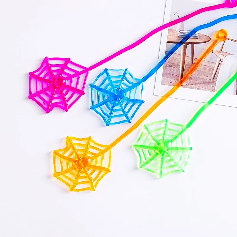 Party Toys 15PCs Kids Birthday Party Favor Mini Sticky Spider Web Toy For Halloween Carnival
