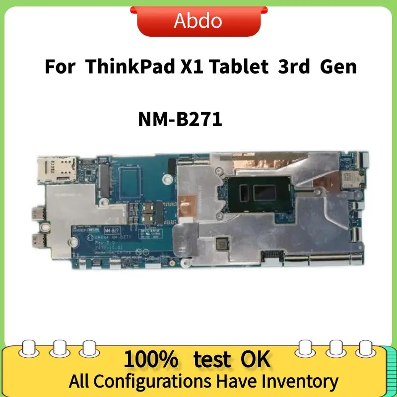 MotherBoard For ThinkPad X1 Tablet 3rd Gen Laptop MotherBoard With CPU I7-8550U 16G RAM Teste OK