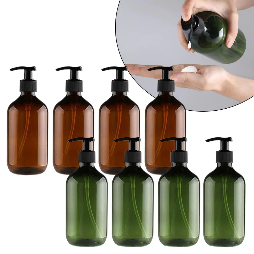 Soap Dispenser 4PCS 500ml Bathroom Reusable Hand Pump Dispenser Bottle Shower Gel Shampoo Refillable
