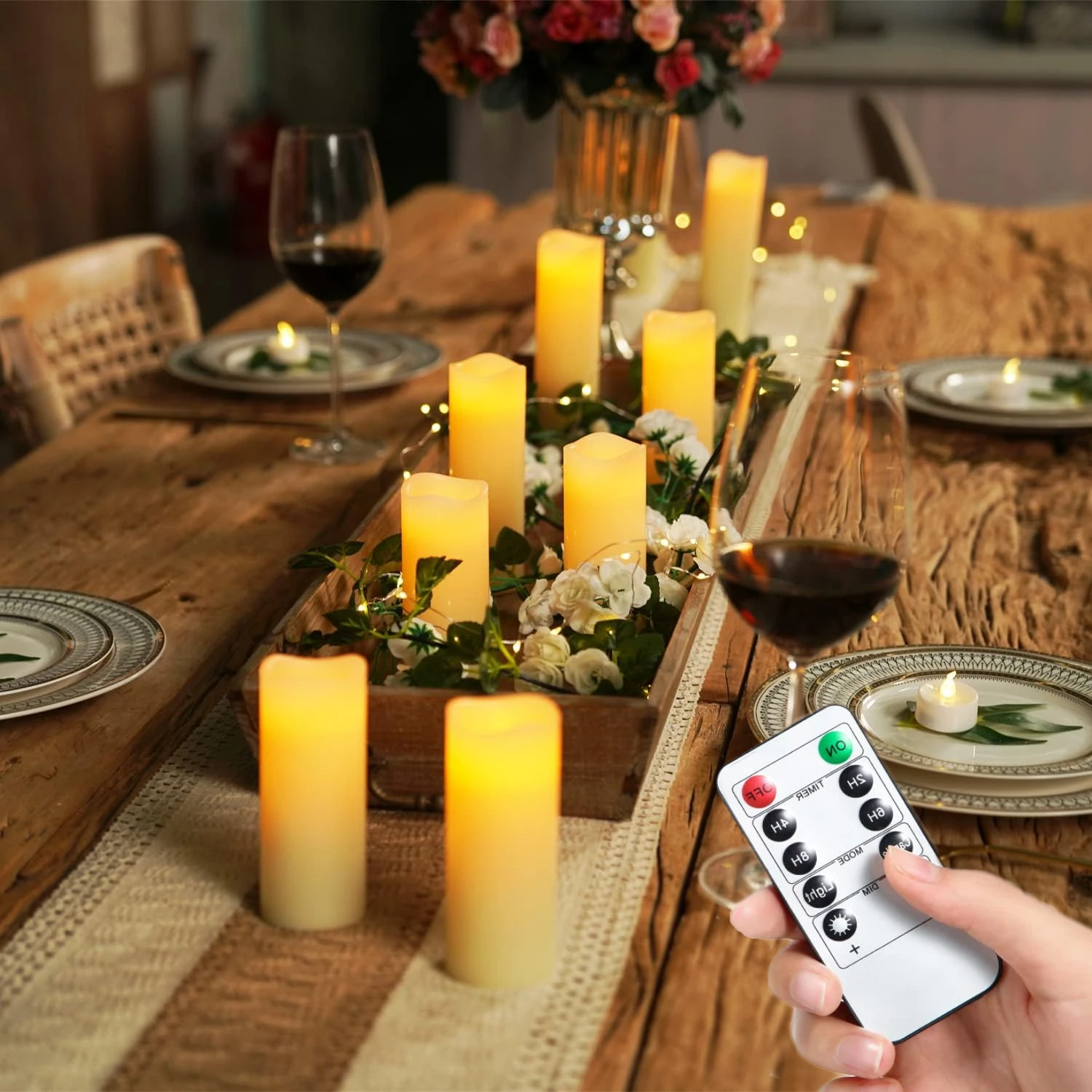 Cake candles 12-120PCS flickering LED candles wedding decor flameless candles with remote control battery operated tealight dinner home party
