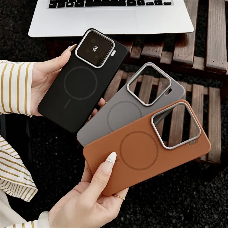 Slim Magnetic Leather Wireless Charging Shockproof Cover