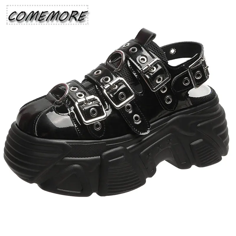 New Thick Sole Punk Sandals Women Wrap Toe Hollow Outs Roman Sandalias for Women's Casual Beach Slippers Summer Platform Sandals