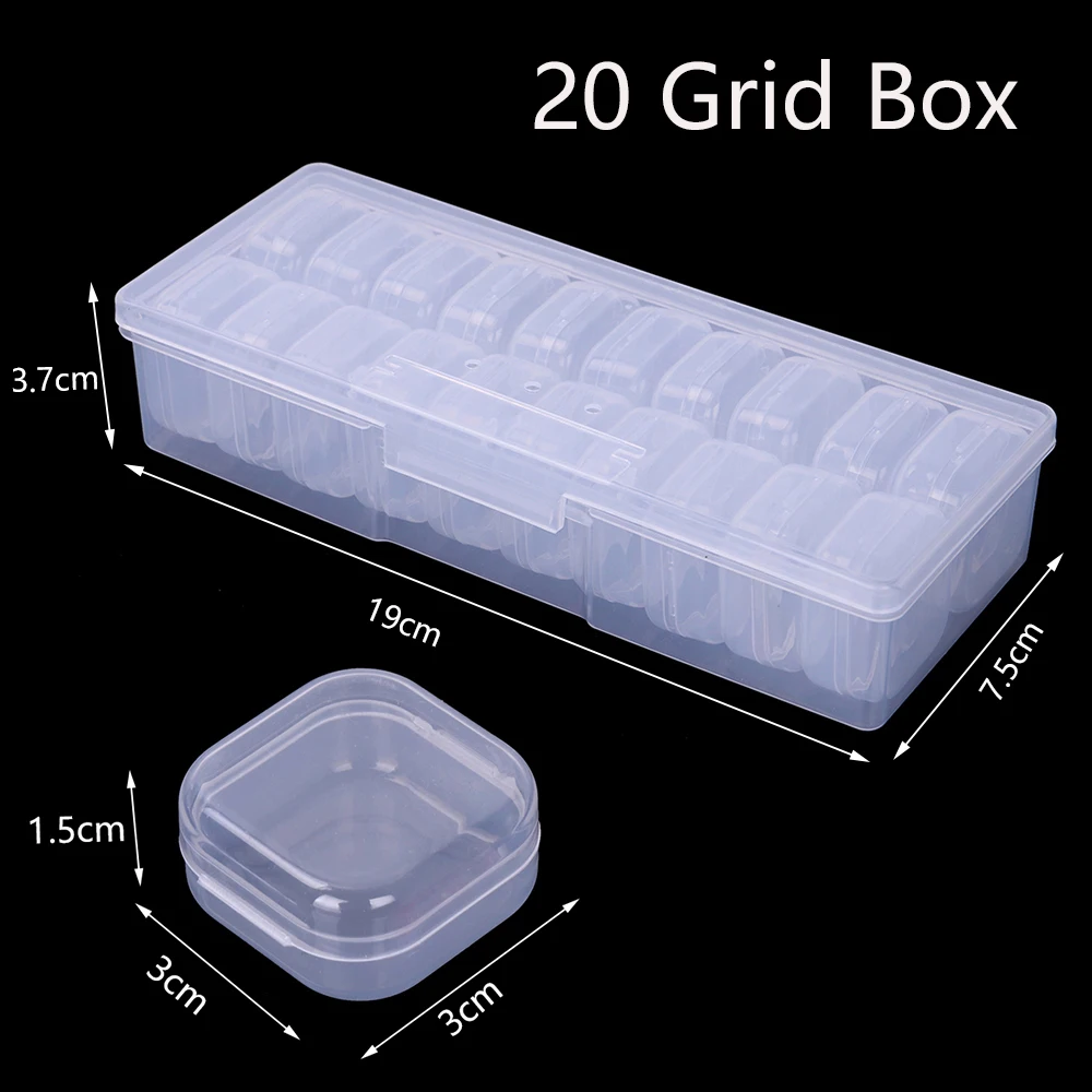 Description Picture 5 of item4/7/8/13/20 Slots Diamond Painting Plastic Storage Box Embroidery Accessory Case Clear Beads Storage Boxes Cross Stitch Tools