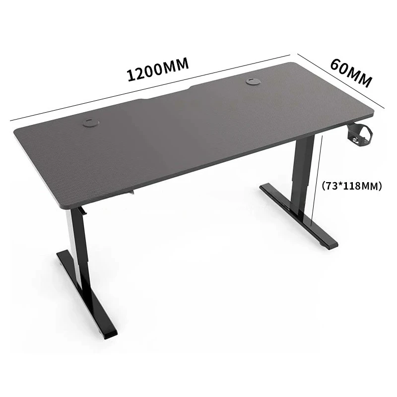 שולחן מחשב מתכוונן בגובה חשמלי מסיבי פחמן למשחקים בבית חדר יציב ומרווח שולחן תנועה עומד