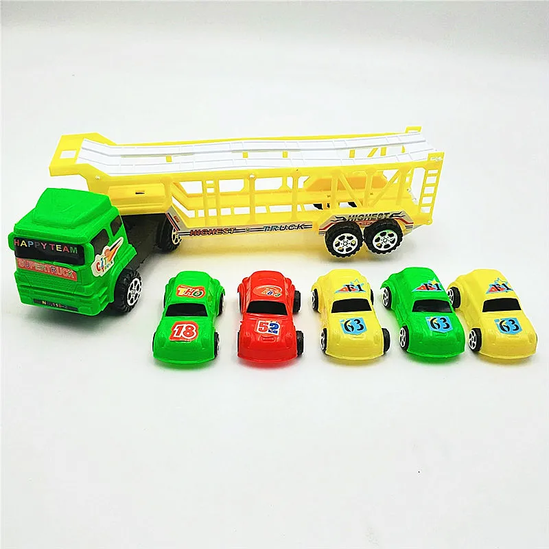 1:50 Grande Diecast Simulazione Camion Giocattolo Modello Di Auto Scorrevole Double Decker Ingegneria Trasporto Veicolo Rimorchio Bambini Giocattolo R