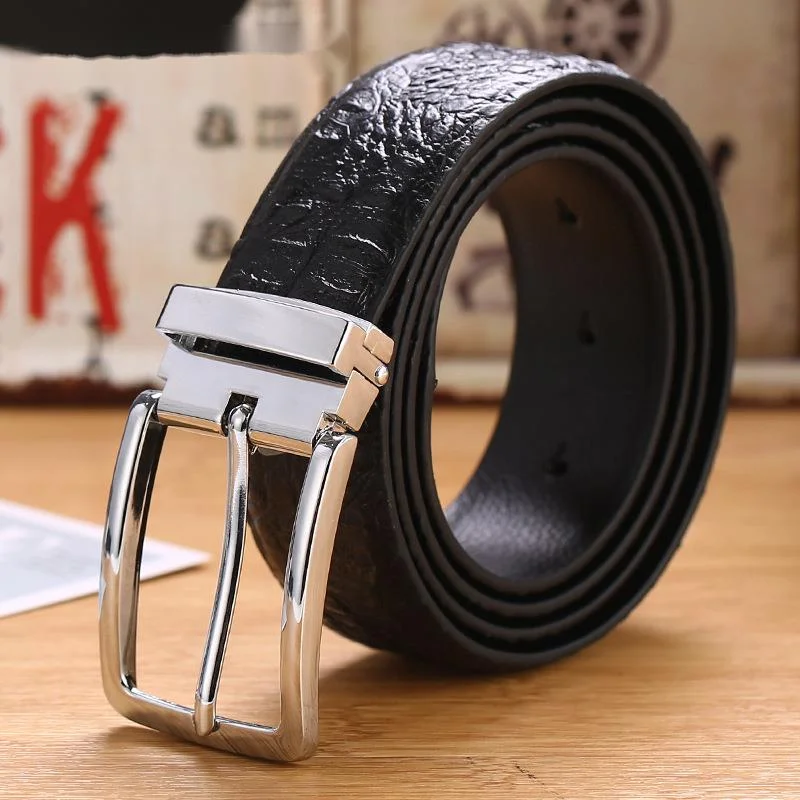 Nouvelle ceinture en cuir pour hommes d'affaires, ceinture en cuir pour hommes, ceinture en cuir décontractée pour hommes, ceinture de pantalon en cuir de vache à boucle aiguille_voghion.com