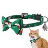 Christmas Cat Collar Breakaway Kitten Collar With Bell Adjustable Snowflake Bow Christmas Collars For Cat Thanksgiving Day 1