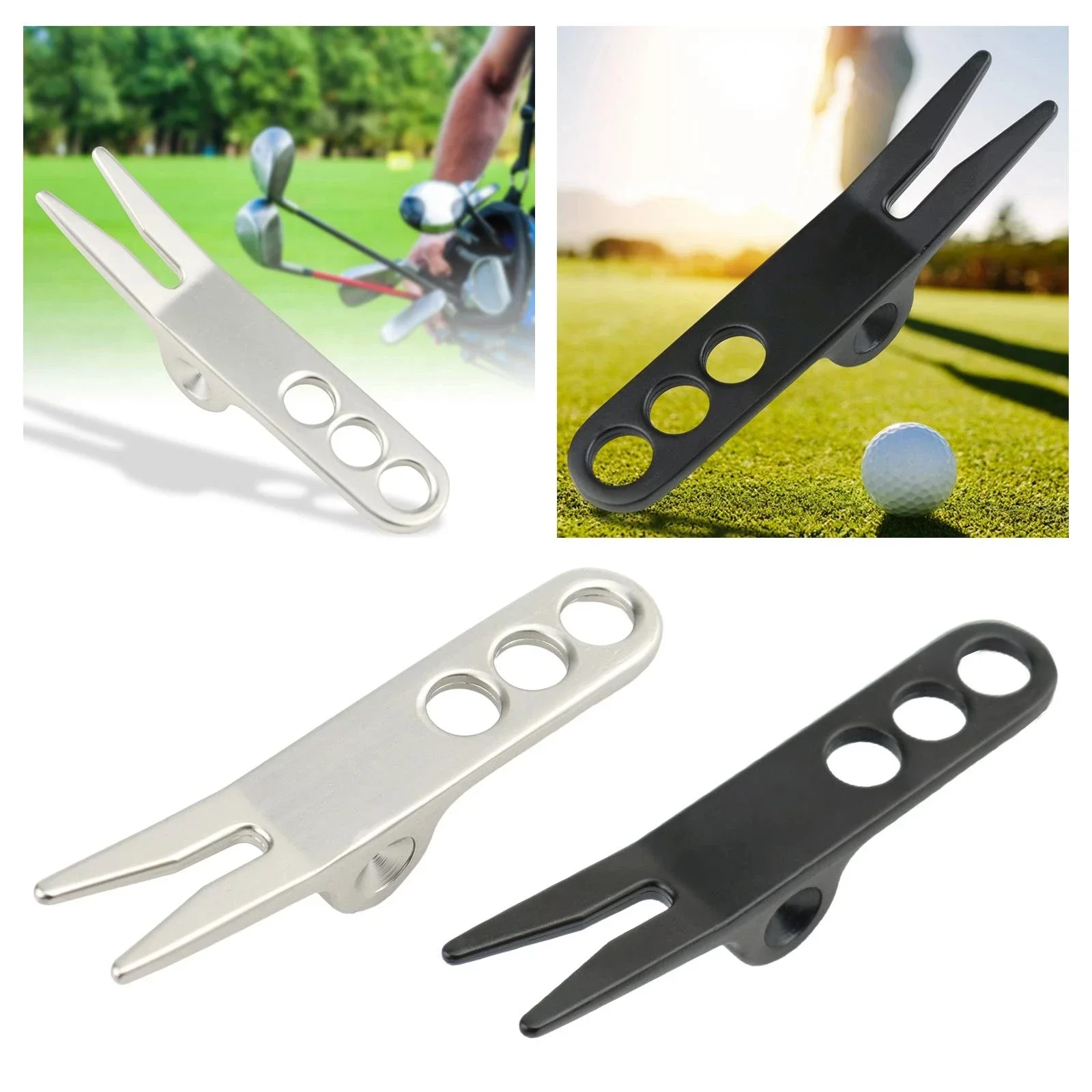 1PCS  Golf Divot tool Zinc Alloy Pitchfork Turf Tool