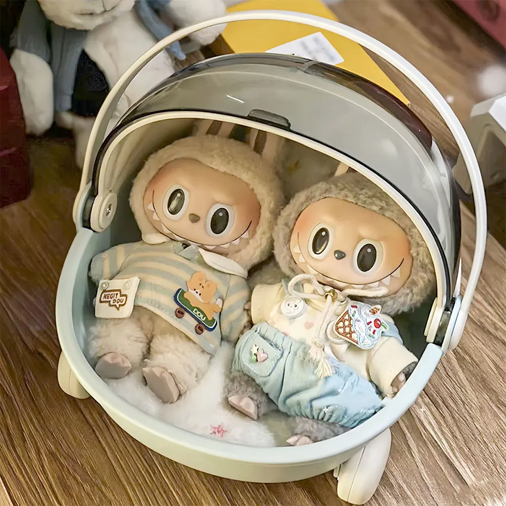 Für 20 cm Puppe Outdoor Schlafsack Puppe Lagerung Staubdicht Box Nette Baumwolle Spielzeug Vitrine für V1V2V3 Labubu Kinder geschenk – Detail 1