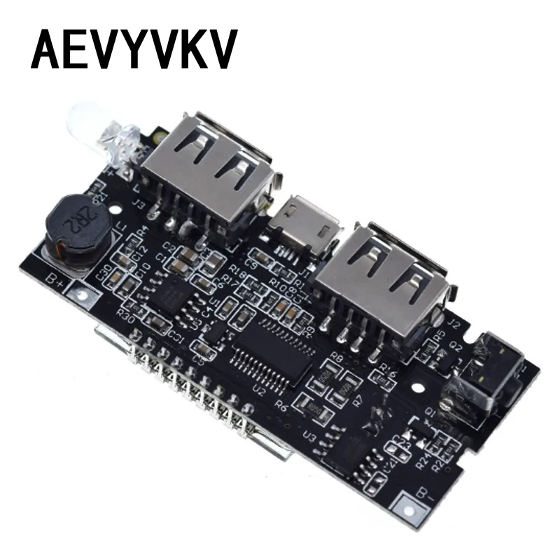 듀얼 USB 18650 배터리 충전기 PCB 전원 모듈, 휴대폰 DIY LED LCD 모듈 보드용 모바일 보조배터리 액세서리, 5V 1A 2.1A