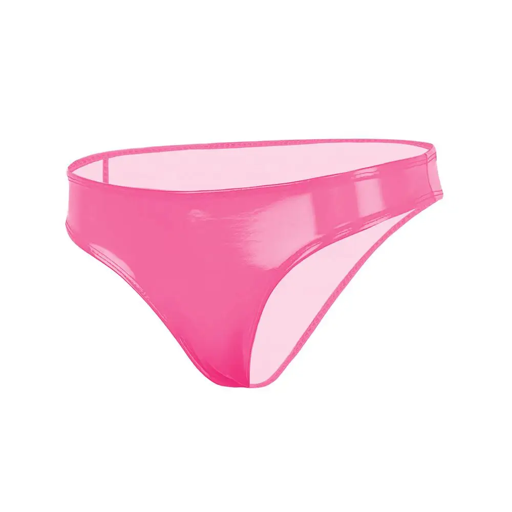 Sexy femmes chaud court huile brillant taille basse court PVC PU Faux cuir exotique slips femme de chambre Punk danse porter grande taille