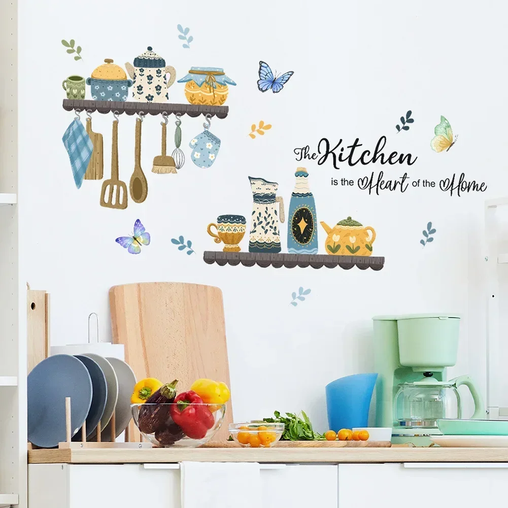 Adhesive Wallpapers Kitchen Supplies Pattern Wall Sticker For Kitchen Restaurant Background Decoration Mural Art Home Decor