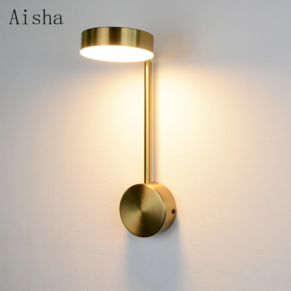 

Modern Wall Lights 9W with Switch Led Wall Lamps Gold Wall Lamps Livingroom Indoor Lighting Bedside for Bedroom Wall Sconce