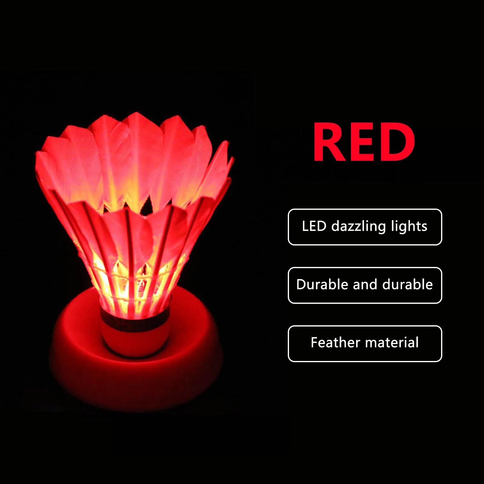 4pcs LED Badminton Shuttlecocks with Light Suitable for Outdoor and Indoor Sports badminton shuttlecock feather shuttlecock