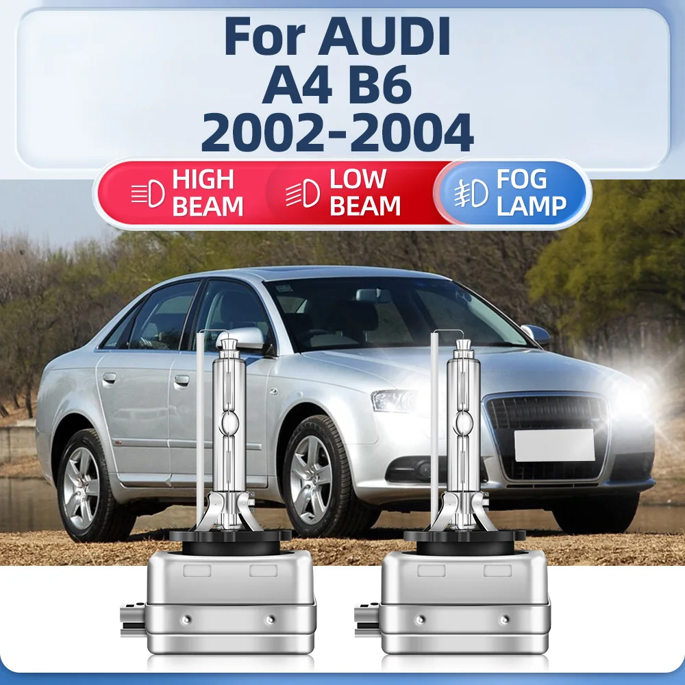 

2PCS 35W D1S Car HID Xenon Headlight Bulbs 6000K White Auto Xenon Lamps 12V 24V Plug And Play For AUDI A4 B6 2002 2003 2004