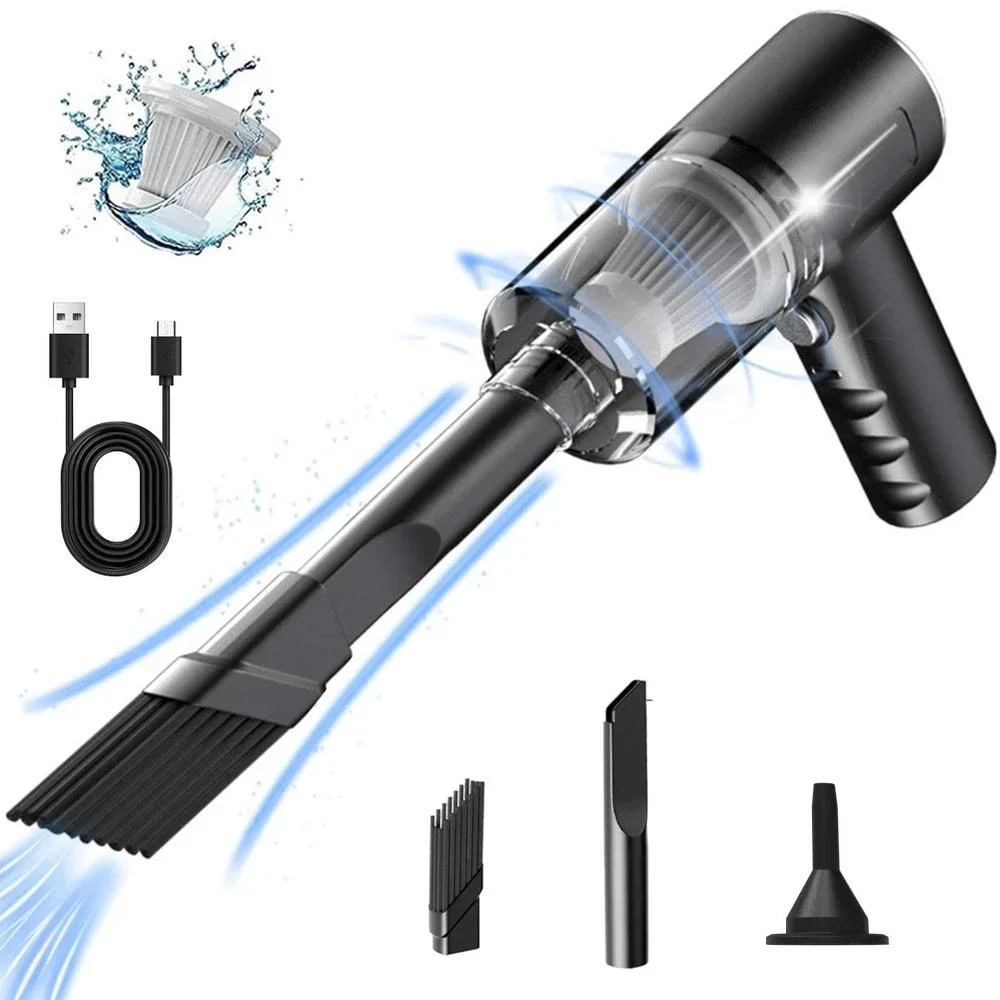 9000Pa Wireless Car Vacuum Cleaner USB Charging 1200mAh Portable Cleaning Appliance Mini Wet and Dry Vacuum Cleaner Household 2