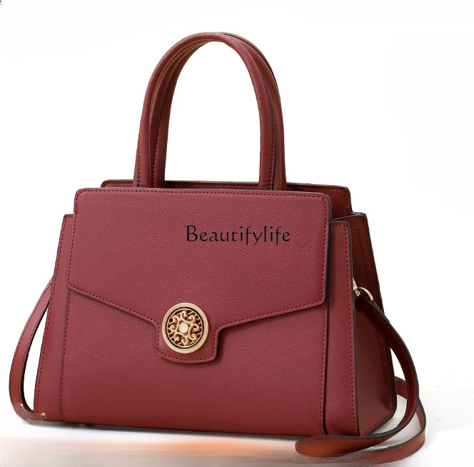

Light Luxury Red Wedding Large Capacity Crossbody Genuine Leather