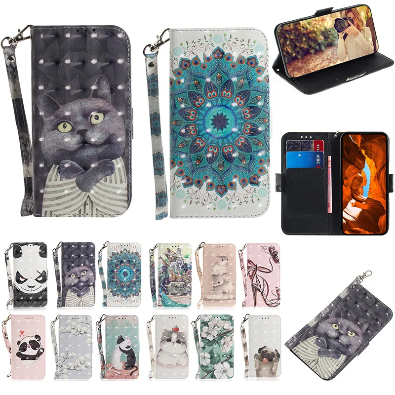 

Stand Flip Wallet Case For Realme Narzo 60x 50 50i 50A 30 20 10A 20A 30a N53 n55 Prime Pro 5G 3D Protect Phone Cover