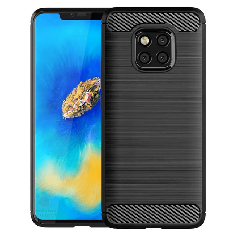 Carbon Fiber Shockproof Silicone Bumper Back Cover