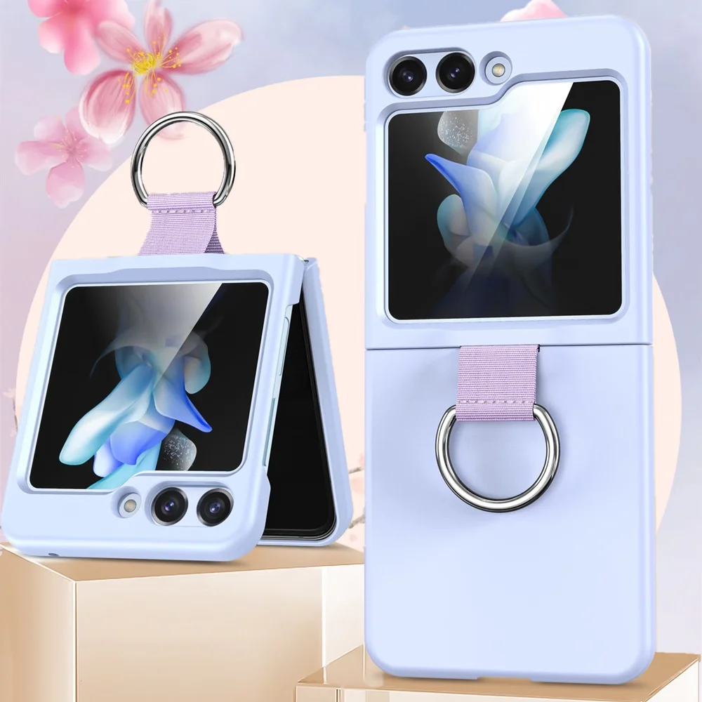 Matte Solid Color Ring Holder Shockproof Silicone Case - Korean Style
