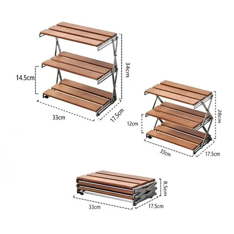 Solid Wood Desktop Organizer Tabletop Storage Shelf No Assembly Multi-Functional Outdoor Placement Stand for Computer Desk FYMR