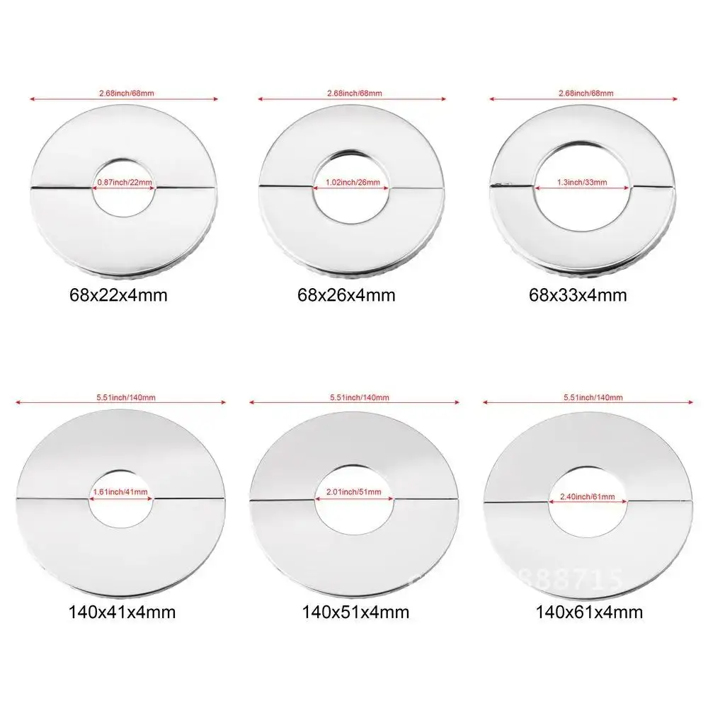 

Chrome plated finish stainless steel faucet decorative cover, self-adhesive water pipe wall cover for bathroom and kitchen acc