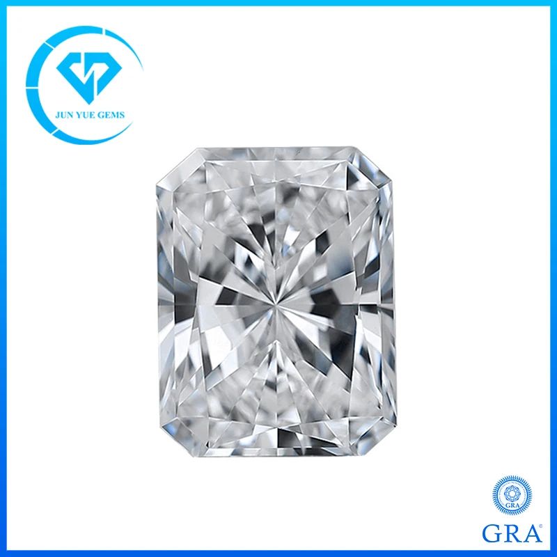 Real Moissanite Stone Radiant Cut D Color Vvs1 Certified Lab Grown Moissanite Diamonds Pass Diamond Tester Con Certificato Gra