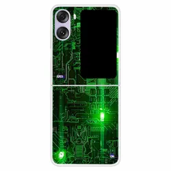 Custodia posteriore in TPU rigido trasparente con design di gatto per telefoni flip - Case protettivo con bumper 6.8