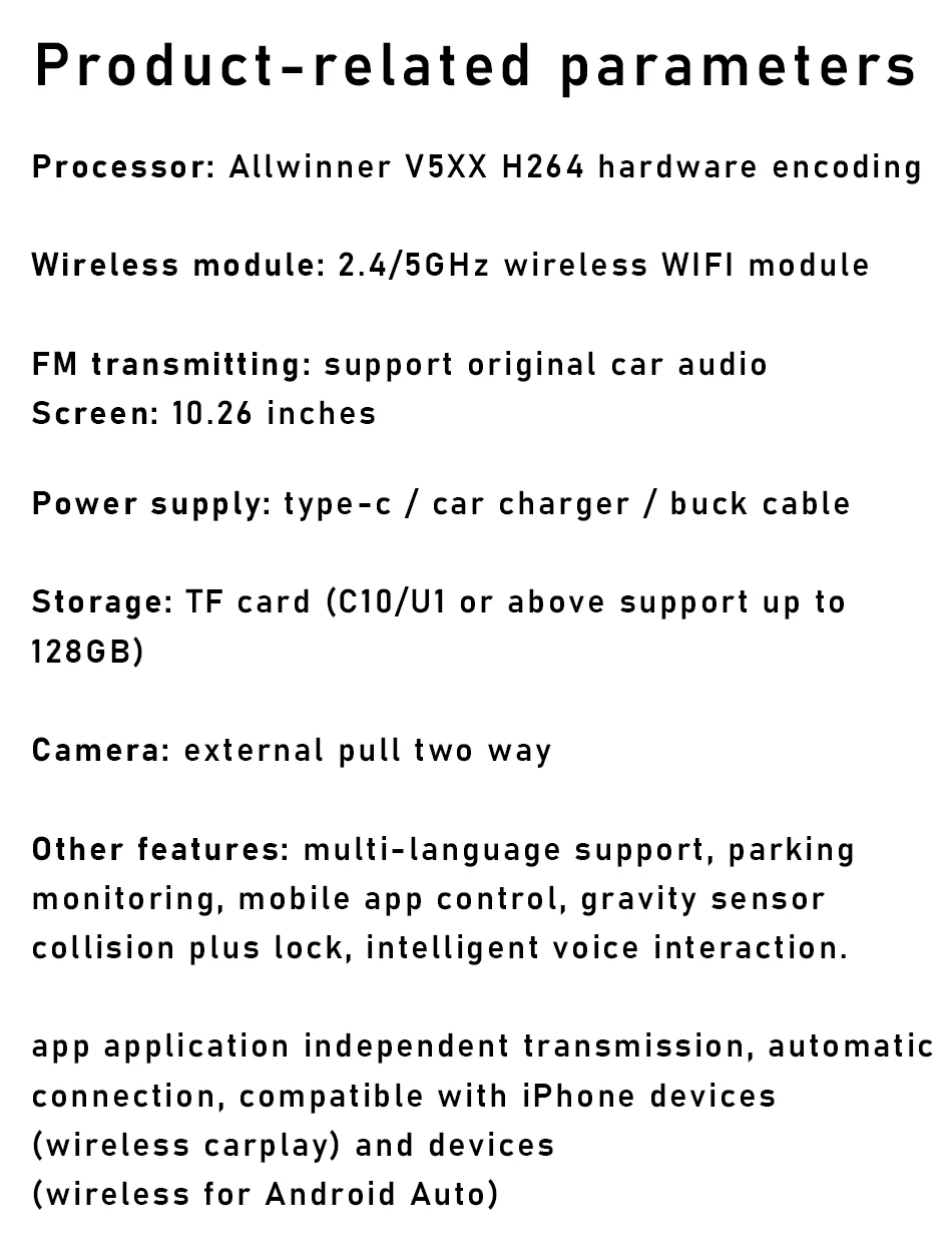 10,26 Zoll Wireless Carplay Bildschirm Android Auto Auto Radio Multimedia Video Player Mit BT FM Stereo USB Typ-C Stecker Autoradio – Detail 14