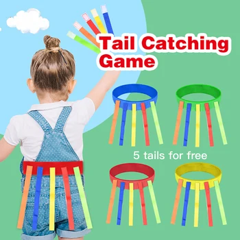 Catch Tail Props Outdoor Funny Game Toy Belt Kindergarten Collective Game Pulling Tail Parent-child Teamwork Game Skill Training