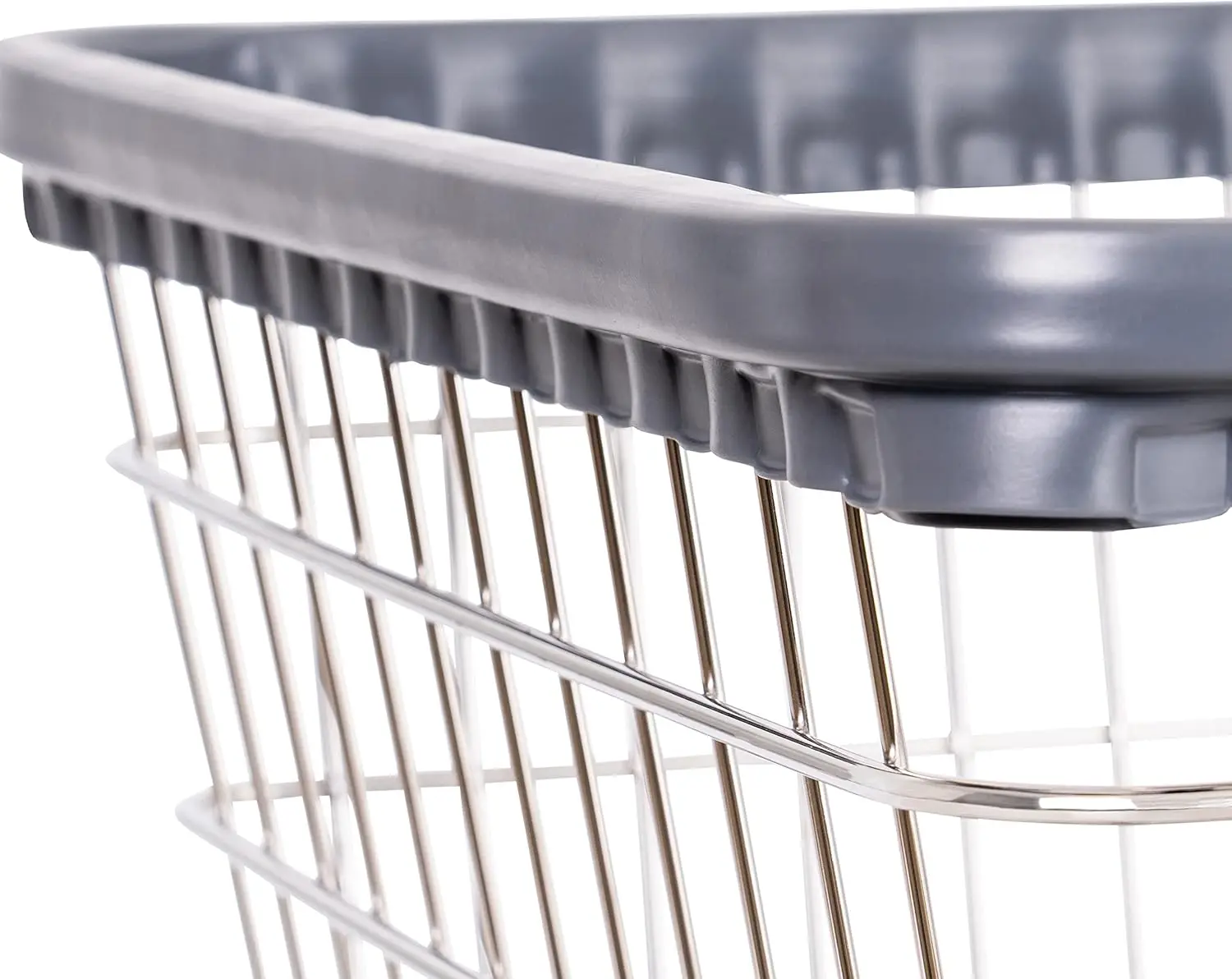 R&B Wire&reg; 100E Heavy Duty Wire Laundry Cart 2.5 Bushel Steel Frame with Chrome Finish Commercial Laundry Basket