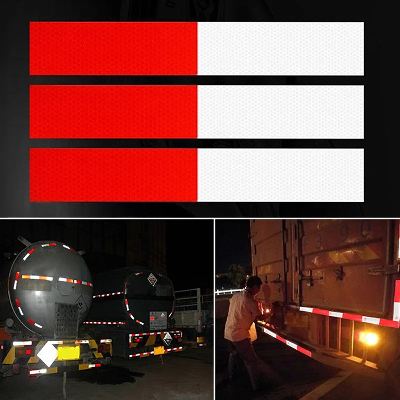 Car Truck Reflective Safety Tape 10Pcs Warning Night Light Waterproof Trailer Reflector Sticker