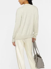  2022 Fall/Winter New V-Neck Geometric Pattern Knit Wool Cotton Blend Knitwear Women Sweater Cardigan 