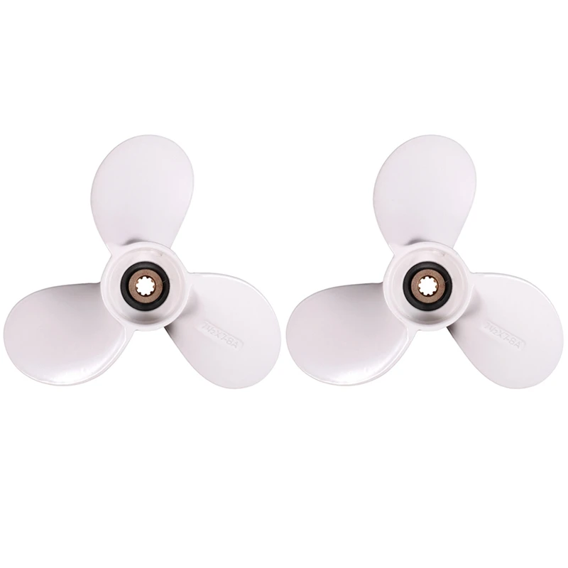 

2X Aluminum Outboard Propeller 3X7-1/2X7 For Yamaha 4-6Hp 6E0-45943-00