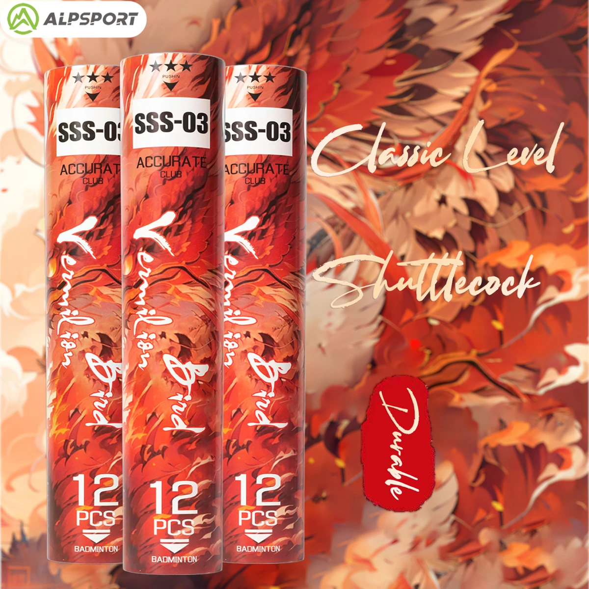 

Alpsport SSS-03 1 ведро/12 штук Гусиное перо класса А Ракетка для бадминтона Разработанный для Открытый спорт Спортивные тренировки 77 Скорость Бадминтон