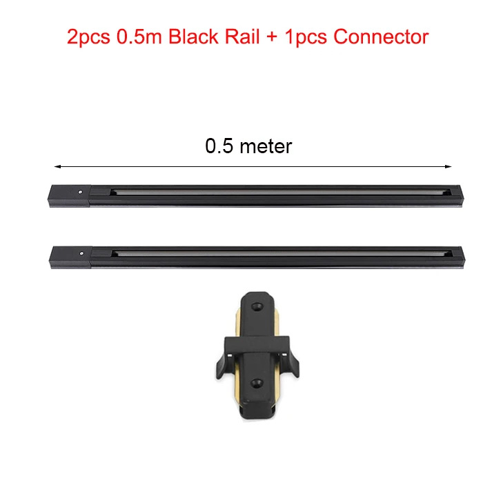 2pcs 0.5m Black Rail