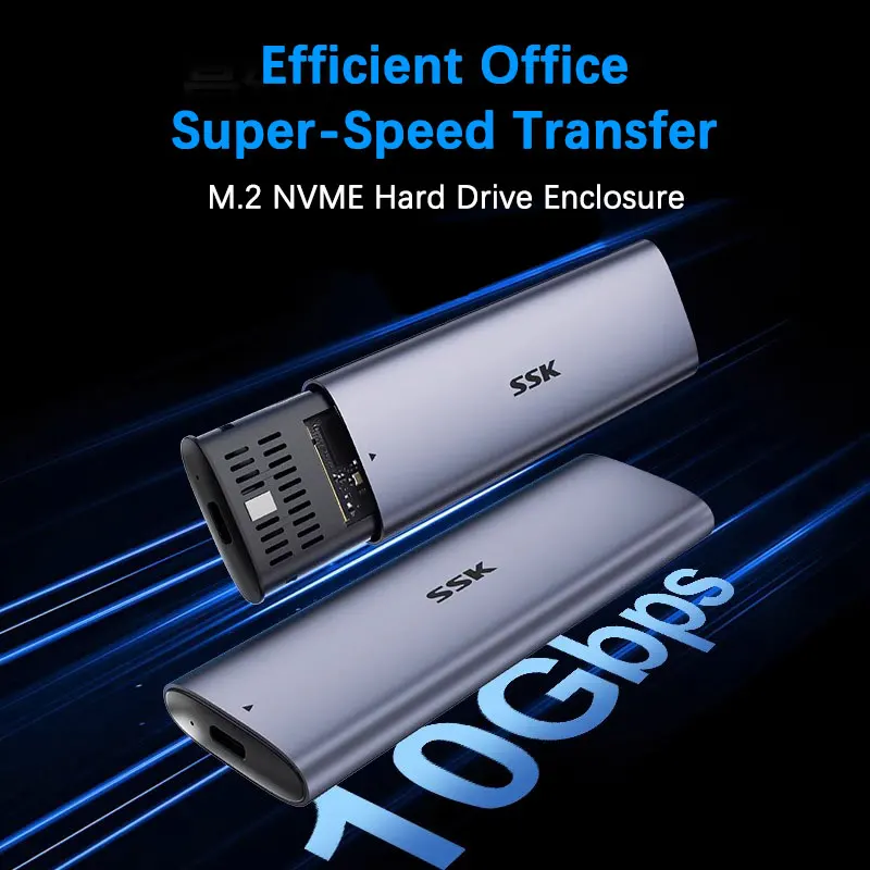 USB3.0 M.2 SSD 인클로저 모바일 케이스는 타입-C 솔리드 메탈 외장 하드 디스크 케이스 노트북 전화 SSD에 대한 NVME 프로토콜을 지원합니다.