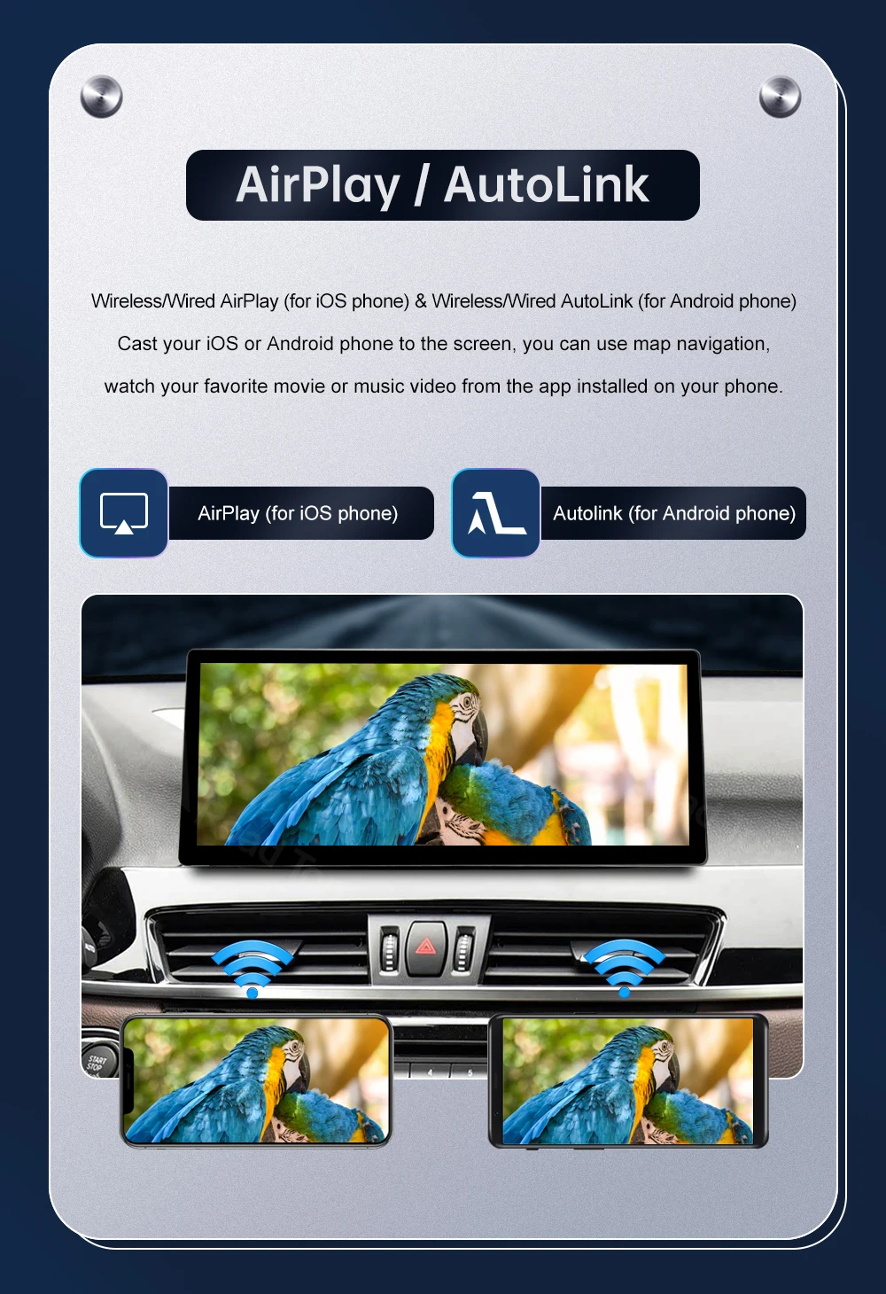 DE 10,25'' 12,3'' Multimedia-Display für BMW X1 F48 2015-2022 NBT EVO Touchscreen Wireless Carplay Android Auto – Detail 11