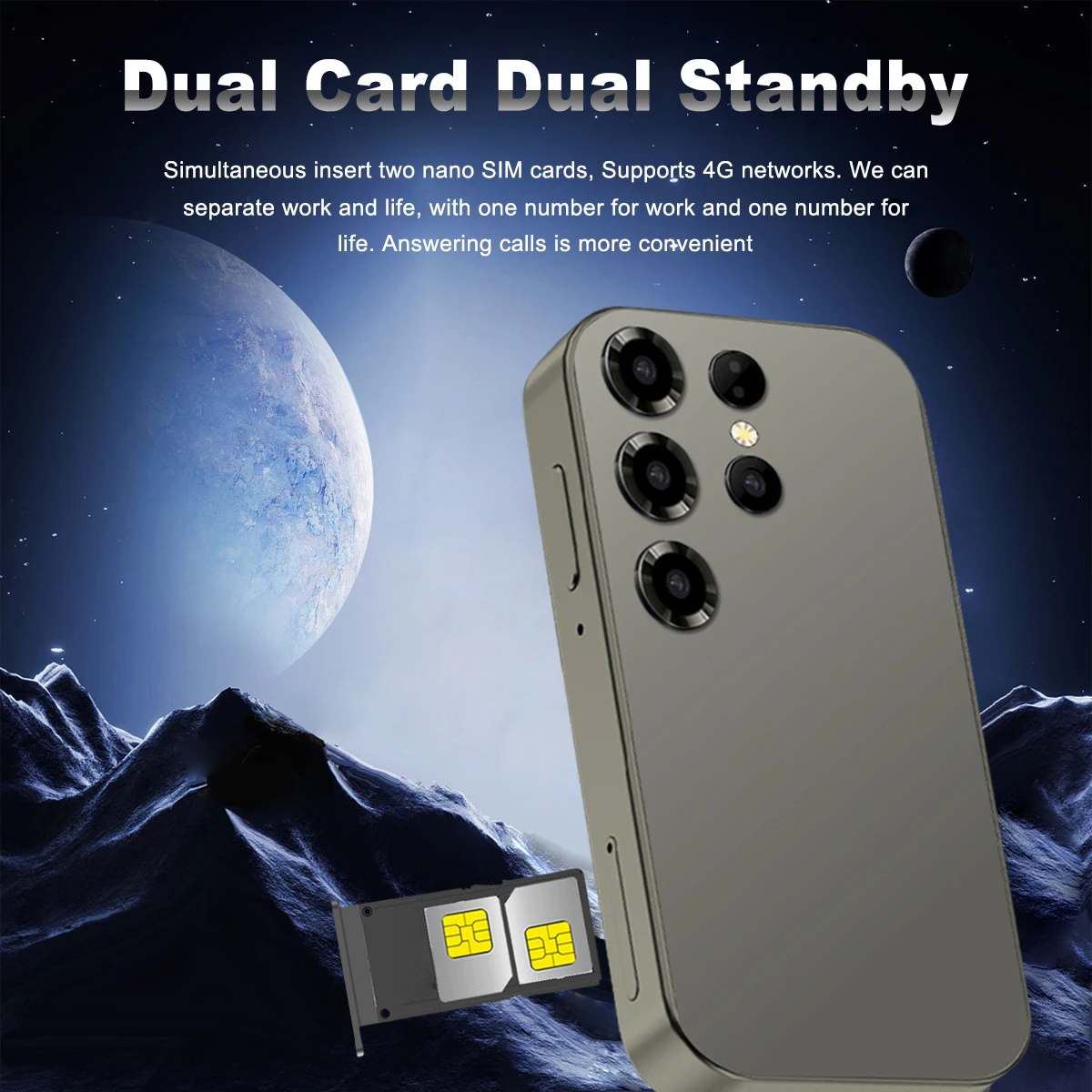 Fuffi スマートフォン 本体 ホワイト FUFFI-S24Uミニ携帯電話、3.5インチ、16GB ROM、2GB RAM、2GB RAM