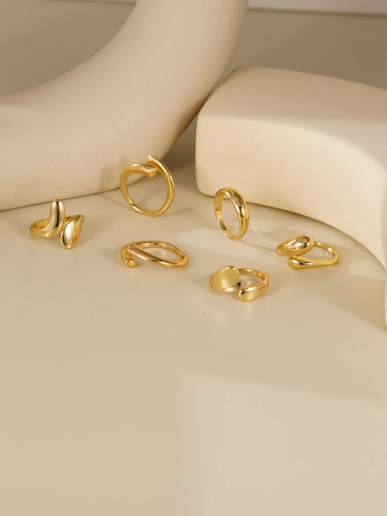 Hip Hop Geometric Smooth Ring Womens Punk Party Daily